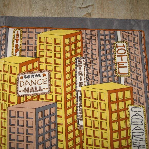 ❤️JORDACHE VINTAGE Nashville Country Disco Silk Scarf Bandana - Picture 6 of 7